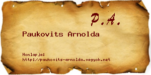 Paukovits Arnolda névjegykártya